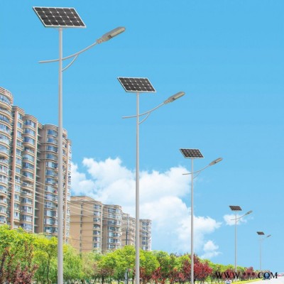 廠商供貨LED太陽(yáng)能路燈廠家新農(nóng)村6米30w小金豆50W雙臂市電路燈照明