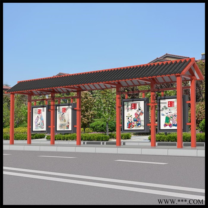 鑫瑞德 HCT 智能滾動(dòng)燈箱候車亭 太陽(yáng)能候車亭 鄉(xiāng)鎮(zhèn)公交站臺(tái) 歐式公交站臺(tái) 大燈箱候車亭