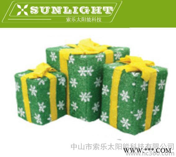 出口太陽能圣誕糖果禮盒裝飾燈