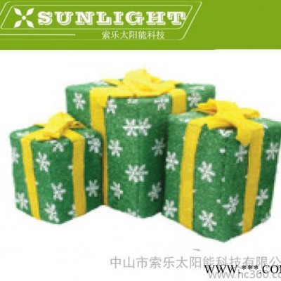 出口太陽能圣誕糖果禮盒裝飾燈