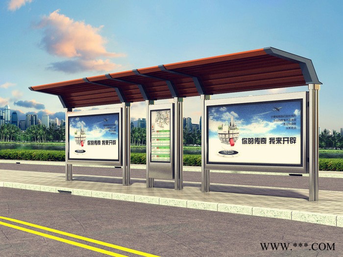 【江蘇飛通】  太陽能公交站臺不銹鋼燈箱廣告太陽能智能滾動候車亭廠家專業定制