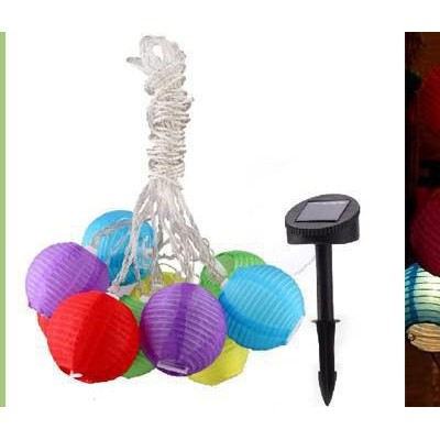 太陽能燈籠燈串  10LED燈籠串起來的裝飾燈 節日串燈