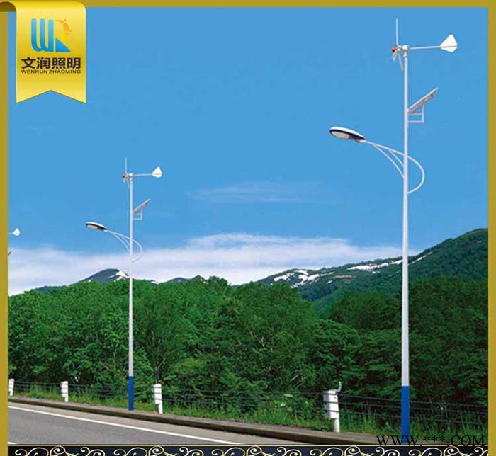 定制 風光互補雙臂太陽能路燈 新農村建設太陽能風力發電路燈