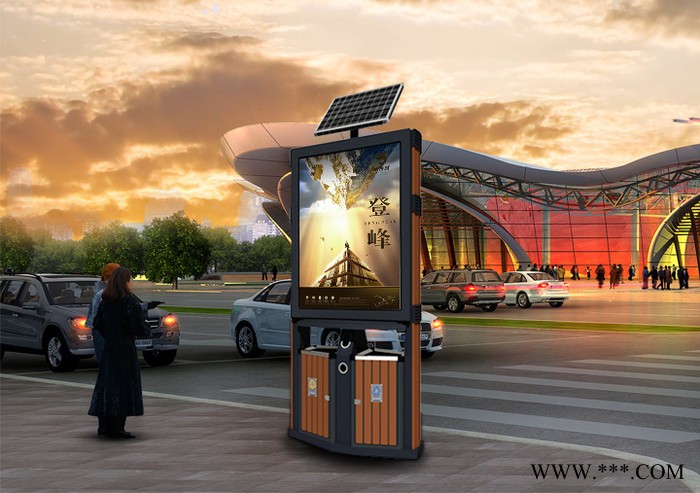 黃石市太陽能廣告垃圾箱  大冶市太陽能廣告分類燈箱 商