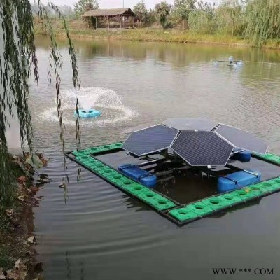 綠博斯LBSSUN-PQ 河道專用太陽能光伏板噴泉曝氣機(jī) 光伏浮船蓄電池組太陽能噴泉曝氣機(jī)