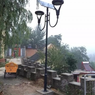 河南鶴壁雙頭led太陽能路燈庭院燈/河南庭院燈生產廠家 太陽能庭院燈