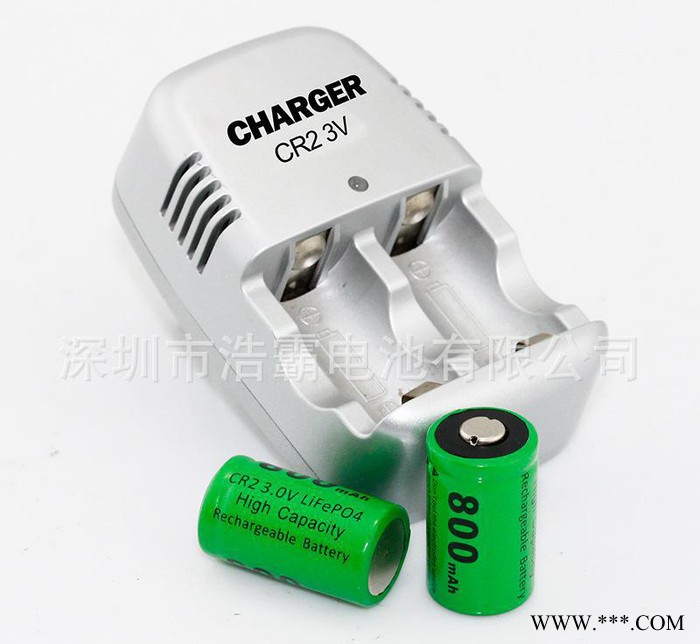 CR2 3V磷酸鐵鋰充電電池 電池充電器套裝 1充2電 工廠直銷