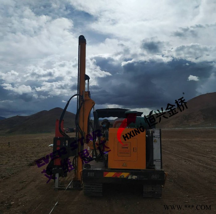 光伏工程打樁鉆孔機 太陽能光伏電站用打樁機 鋼管樁打樁機