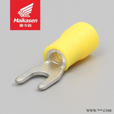 SV2-6S光伏配線用紫銅叉形冷壓預(yù)絕緣接線端子U形端子 預(yù)絕緣端子