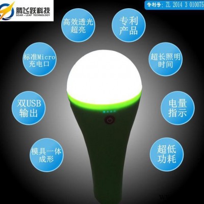 多功能LED球泡燈（內置18650鋰電池）太陽能照明系統，多