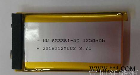 3.7V 1250mAh  653361聚合物鋰電池