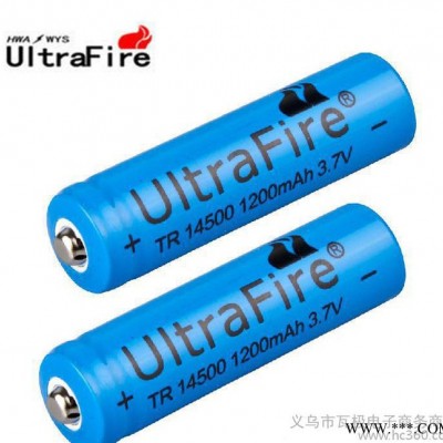 批發(fā)神火1200毫安鋰電池 3.7V強光手電筒專用14500充電電池