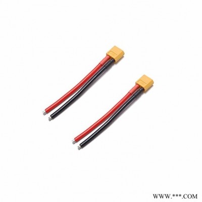 euhobby工廠批發模型鋰電池線XT60公頭母頭充電轉接線14AWG硅膠線100mm