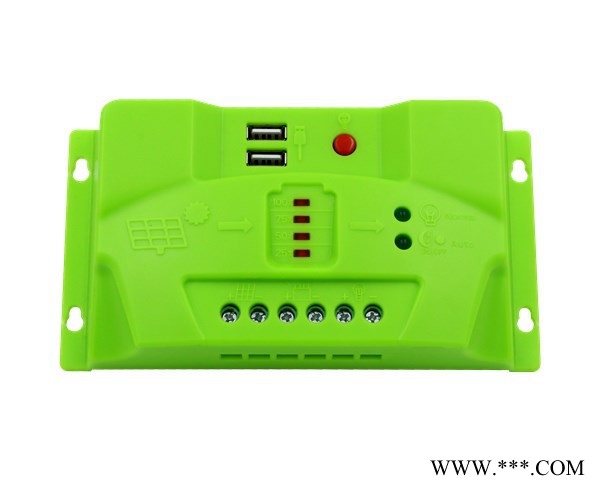 SR1012 太陽能控制器 10A 12V LED指示 自2個USB接口 PWM充電 太陽能智能控制器