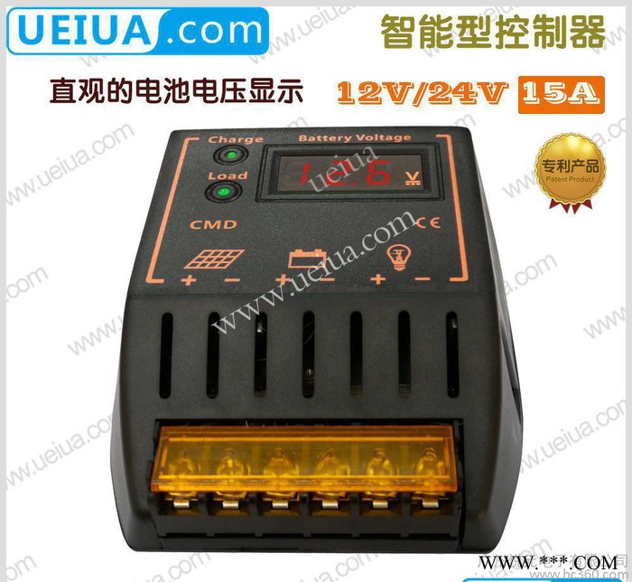 電壓顯示  PWM+WPC控制 多重保護(hù)15A太陽能控制器