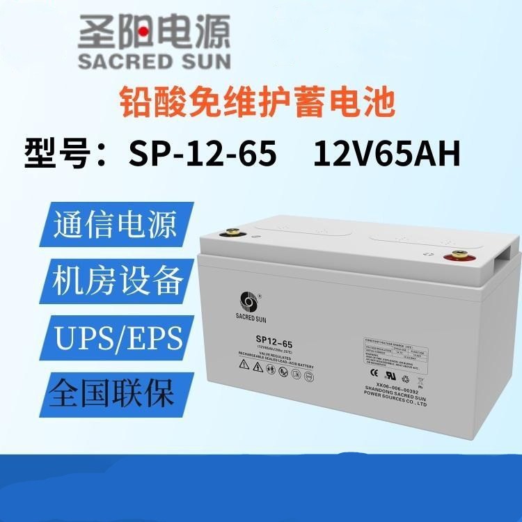 圣陽12V65AH鉛酸蓄電池 GFM-65 SP12-65 UPS直流屏機(jī)房蓄電池