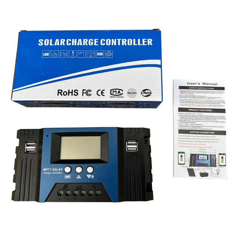 100A戶外太陽能控制器MPPT電池充電器家用光伏智能離網發(fā)電控制器