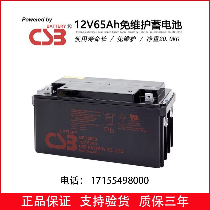 臺(tái)灣希世比CSB鉛酸蓄電池GP1265012V65AH100AH200AHUPS電源直流屏