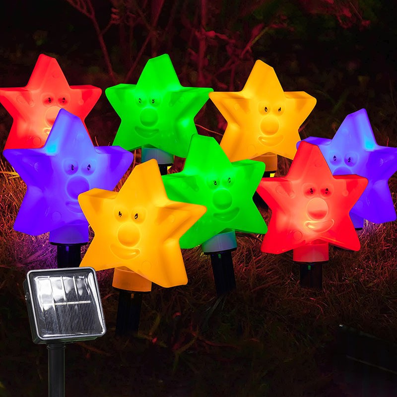 新款led太陽能地插星星燈串戶外防水花園草坪亮化裝飾景觀燈