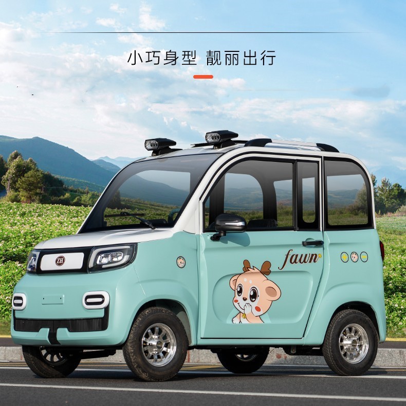 新能源電動電瓶四輪雙排載人拉貨越野油電兩用成人低速代步車