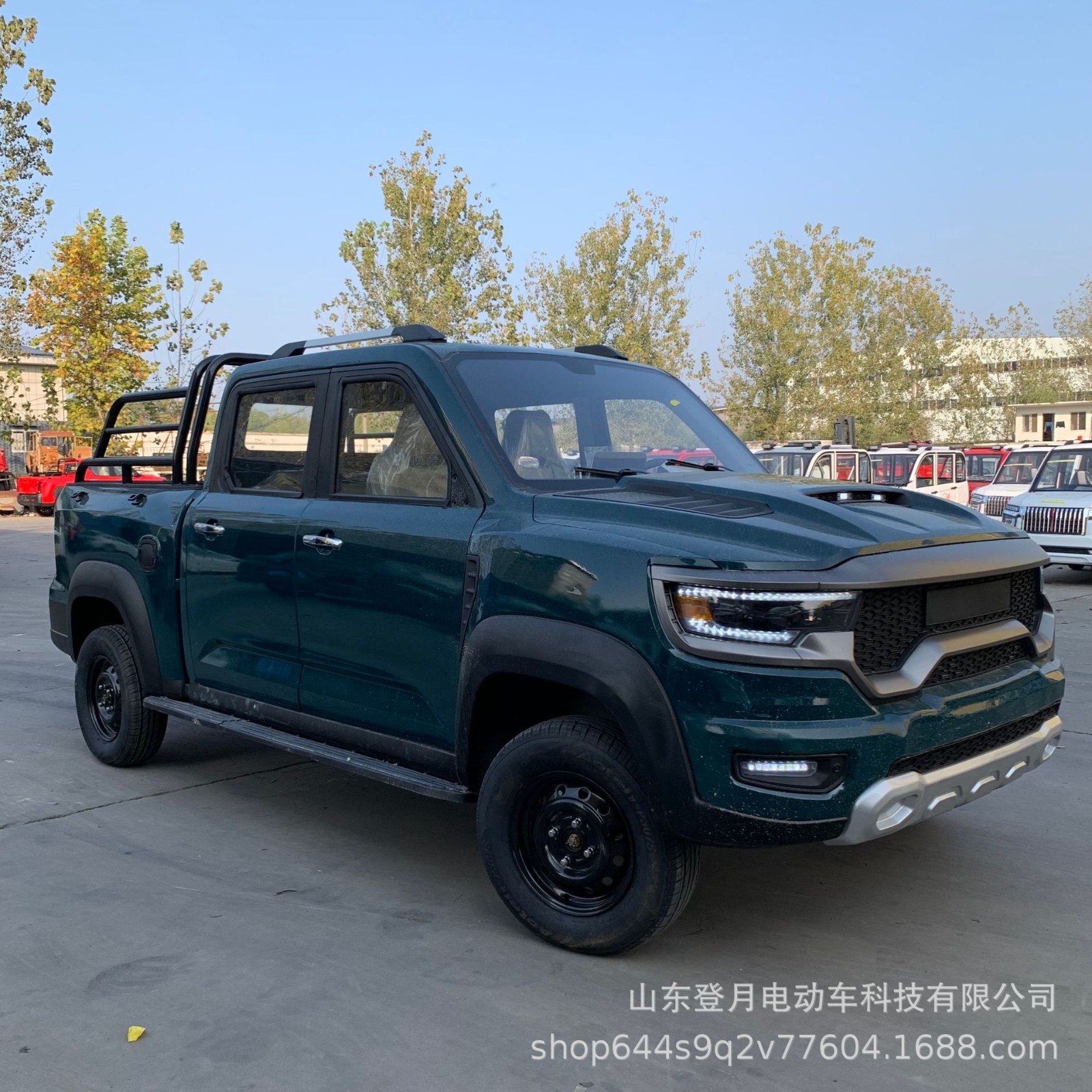 電動四輪皮卡家用載貨汽車新能源雙排油電兩用農用老頭樂代步車