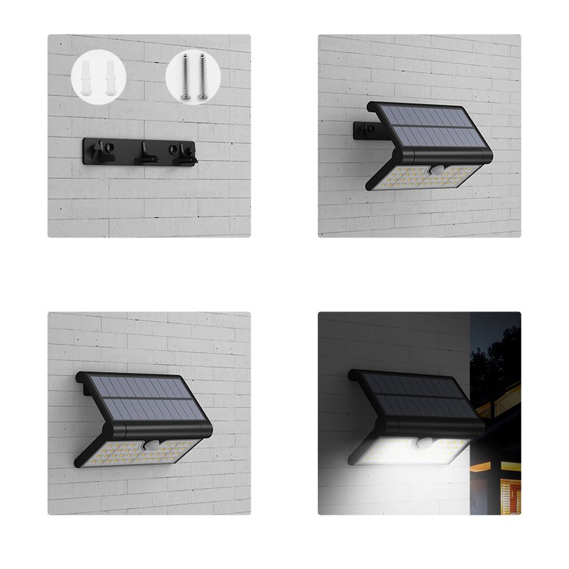 太陽能壁燈折疊太陽能壁燈人體感應燈室外照明壁燈庭院燈三角壁燈