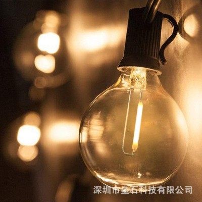 2W太陽能G40LED燈串帶紅外遙控RF無線遙控花園庭院圍欄裝飾照明燈