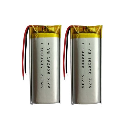 廠家供應 102050 聚合物鋰電池 1000mA 3.7V 燈具 美容儀 掃碼搶